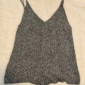 Floral black and white romper